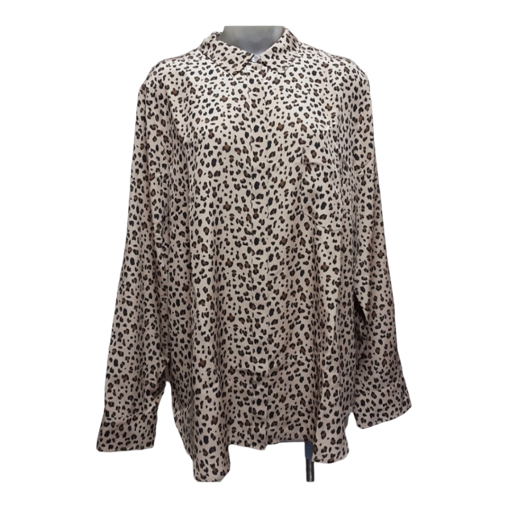 J.Crew Leopard Silk Button-up Shirt Size 20